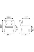Zuo Coney Arm Chair