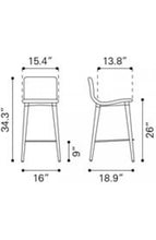 Zuo Jericho Counter Chair - Set Of 2