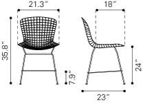 Zuo Wire Counter Chair Chrome - Set Of 2