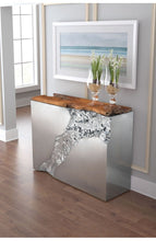 Zuo Luxe Console Table Natural & Stainless Steel