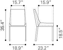 Zuo Fashion Dining Chair Stone - Set Of 2