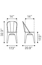 Zuo Elio Chair Rusty+Elm Wood Top - Set Of 2