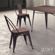 Zuo Elio Chair Rusty+Elm Wood Top - Set Of 2