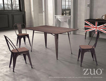 Zuo Elio Chair Rusty+Elm Wood Top - Set Of 2