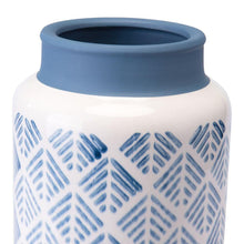 Zuo Zig Zag Vase Large Steel Blue And White