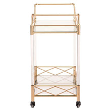 Zuo Lucite Bar Cart Gold
