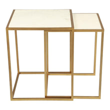 Zuo Kensington Nesting Tables Stone & Brass