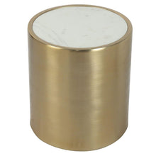 Zuo Emma Accent Table White Marble & Brass