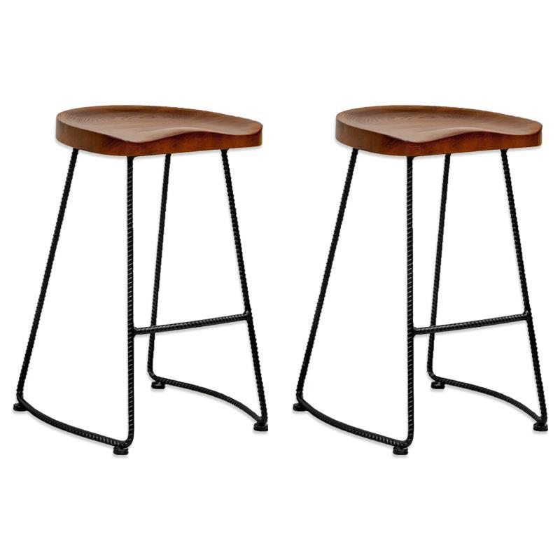 Mod Made Potter Wood Counter Stool Metal Leg 2-Pack