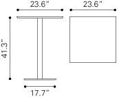 Zuo Malmo Bar Table